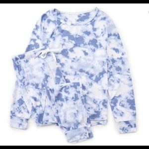 Dittos Tie Dye Lounge Wear Set Blue 2x NWT Womans
